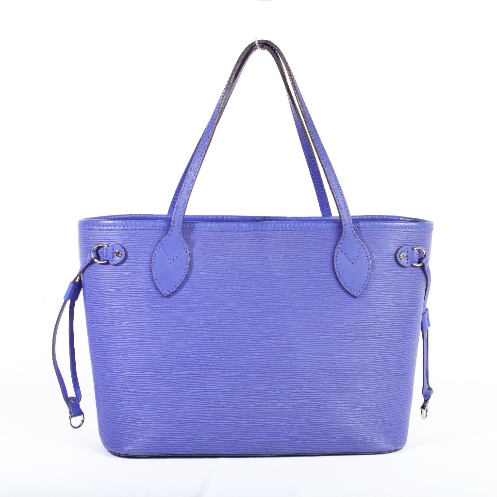 Authentic Louis Vuitton Purple Epi Leather Neverfull Pm Tote Bag